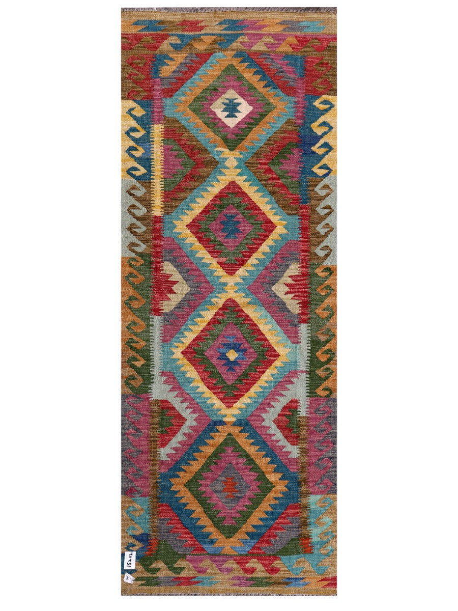 Maimana Afghanistan Kilim Rug - 199 x75 cm - Handmade