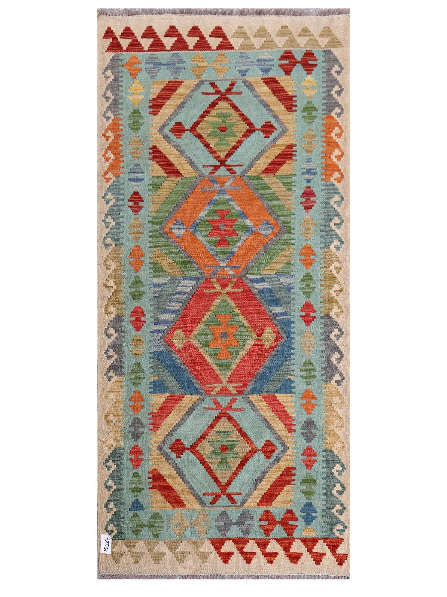 Maimana Afghanistan Kilim Rug - 191 x87 cm - Handmade