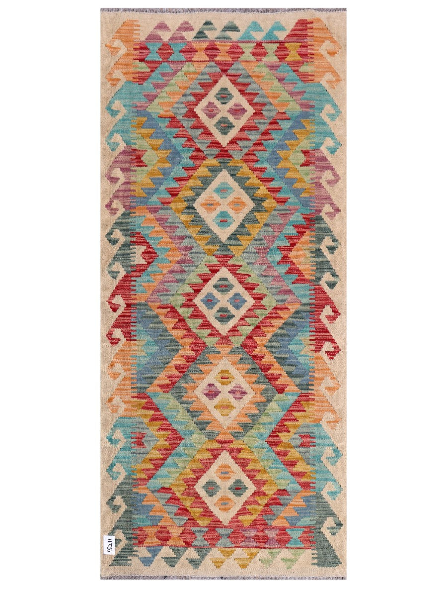 Maimana Afghanistan Kilim Rug - 192 x85 cm - Handmade