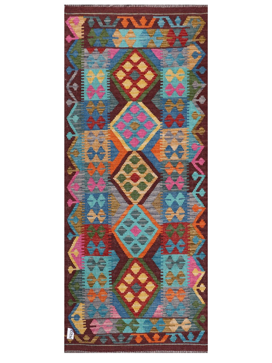 Maimana Afghanistan Kilim Rug - 201 x85 cm - Handmade