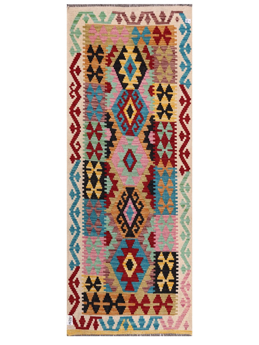 Maimana Afghanistan Kilim Rug - 212 x82 cm - Handmade