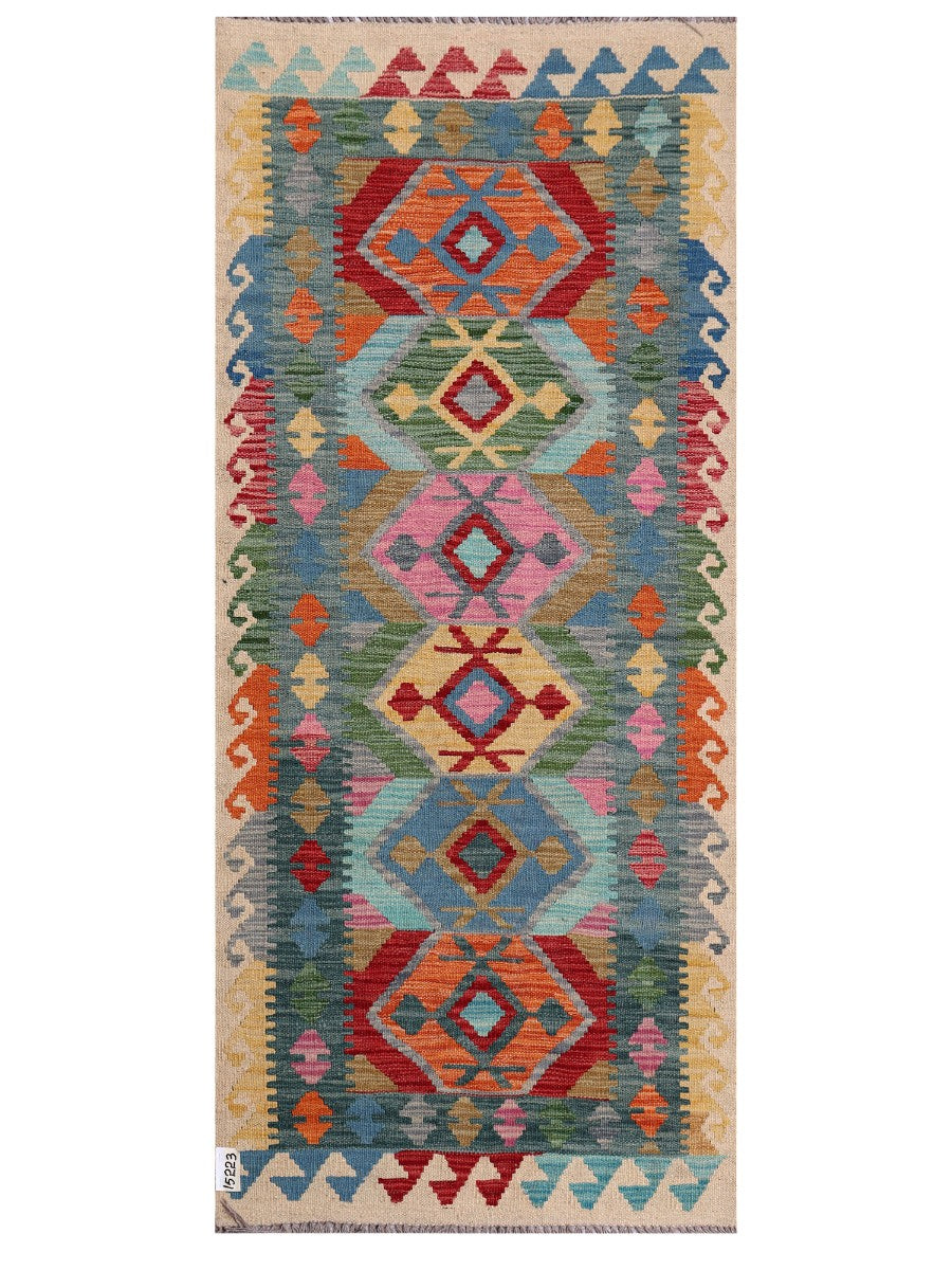 Maimana Afghanistan Kilim Rug - 188 x83 cm - Handmade