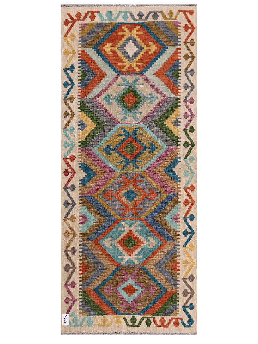 Maimana Afghanistan Kilim Rug - 196 x83 cm - Handmade