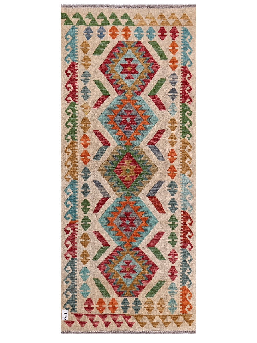 Maimana Afghanistan Kilim Rug - 199 x84 cm - Handmade