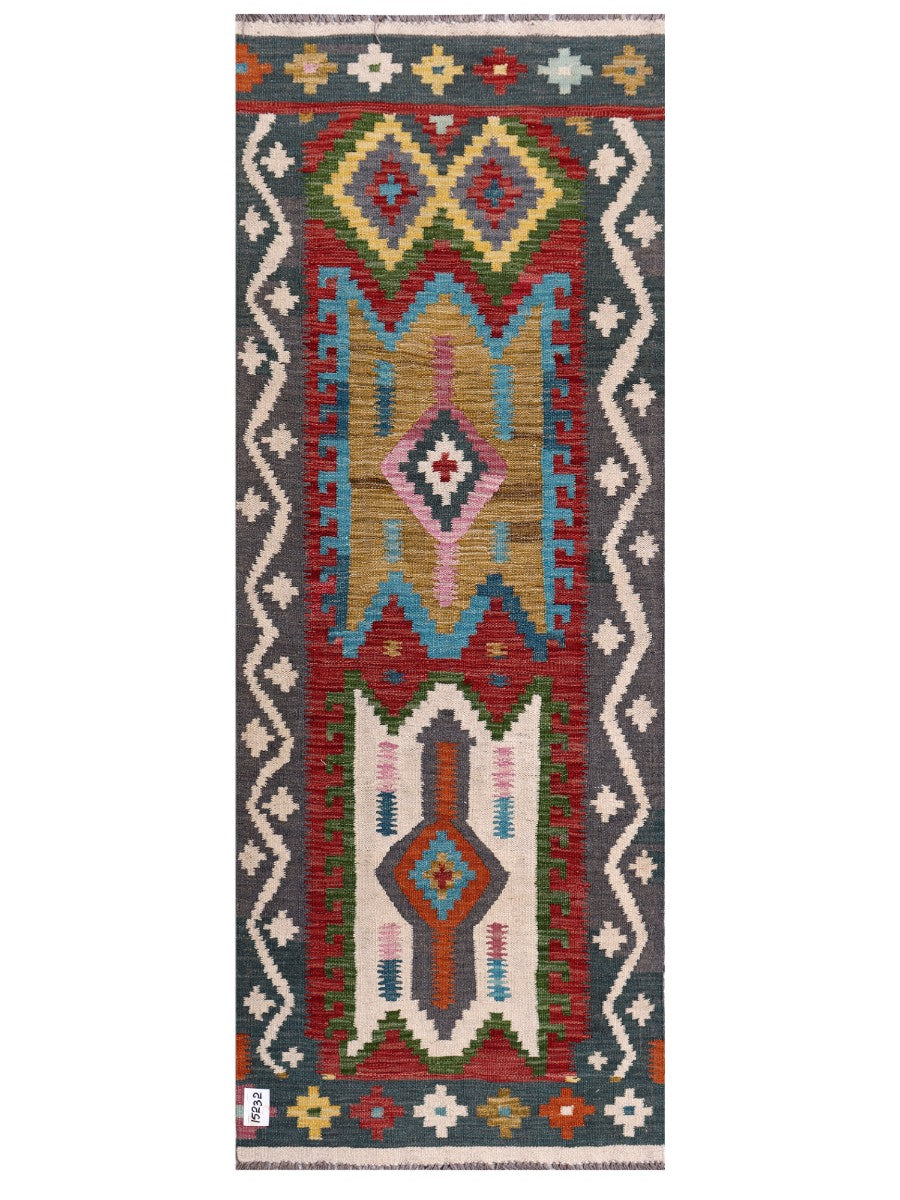 Maimana Afghanistan Kilim Rug - 205 x78 cm - Handmade