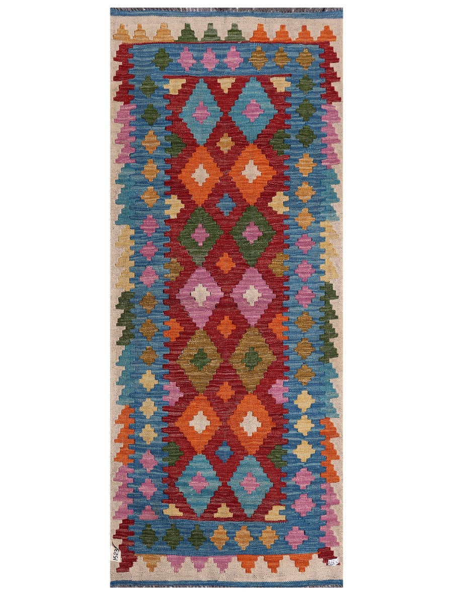 Maimana Afghanistan Kilim Rug - 199 x82 cm - Handmade