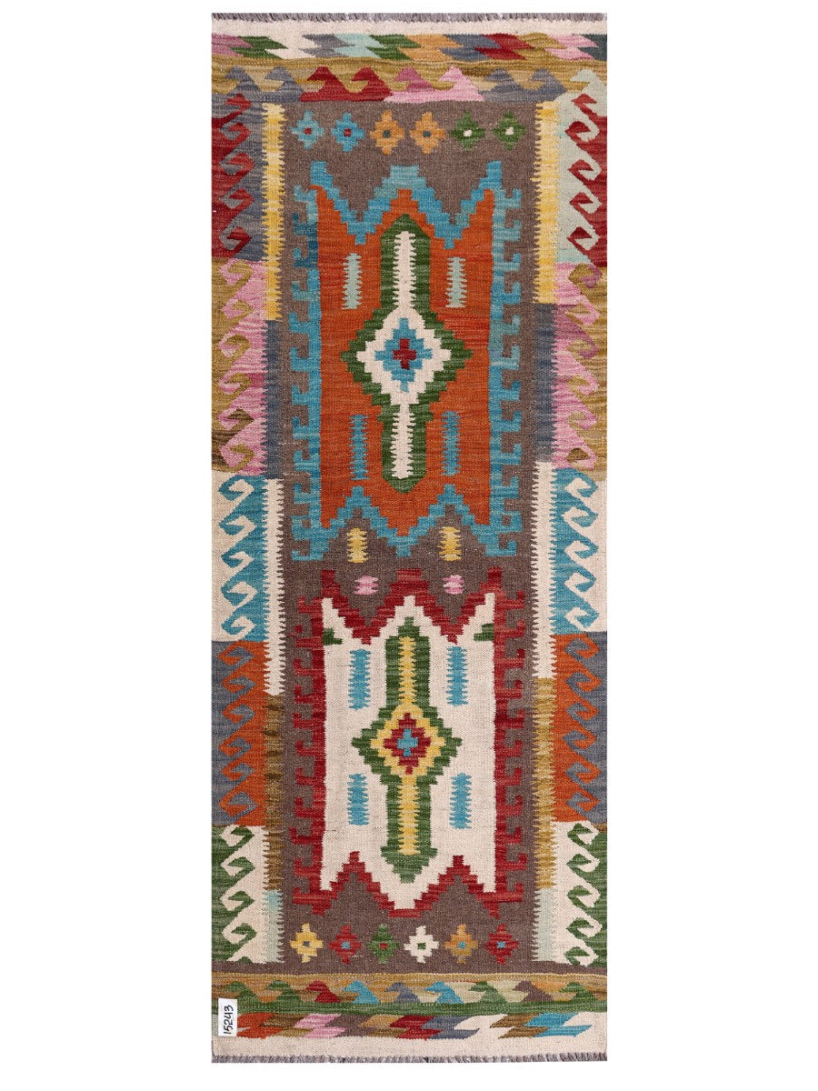 Maimana Afghanistan Kilim Rug - 202 x78 cm - Handmade