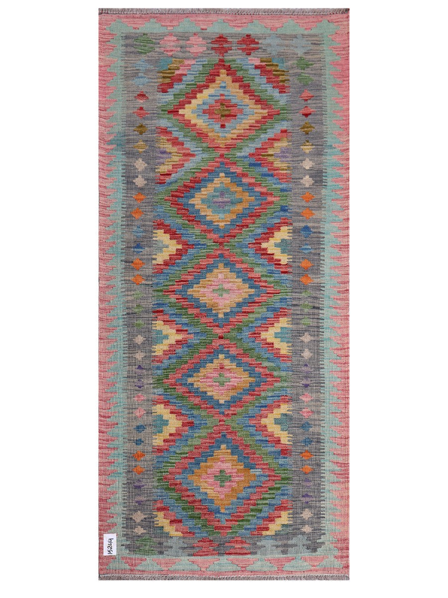 Maimana Afghanistan Kilim Rug - 202 x91 cm - Handmade