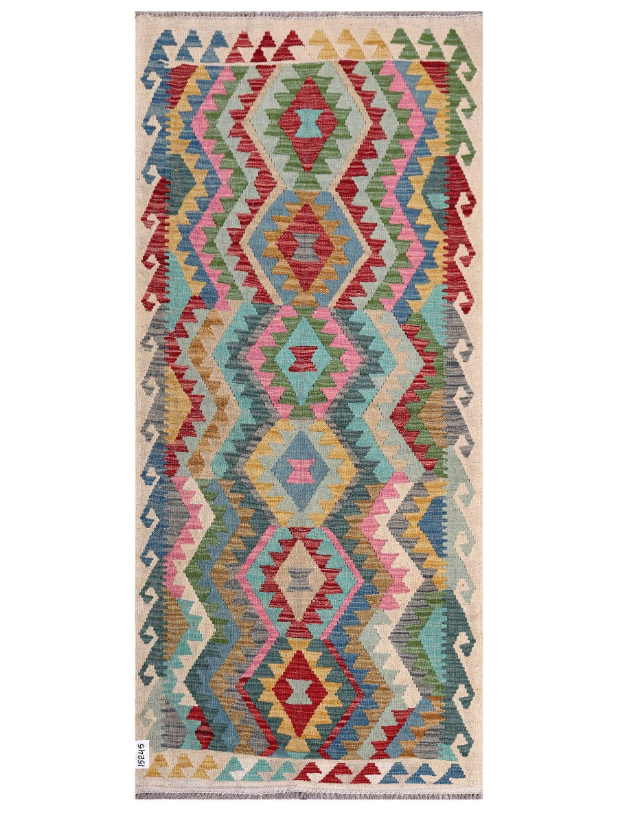 Maimana Afghanistan Kilim Rug - 199 x90 cm - Handmade