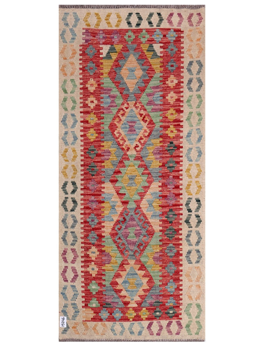 Maimana Afghanistan Kilim Rug - 195 x87 cm - Handmade