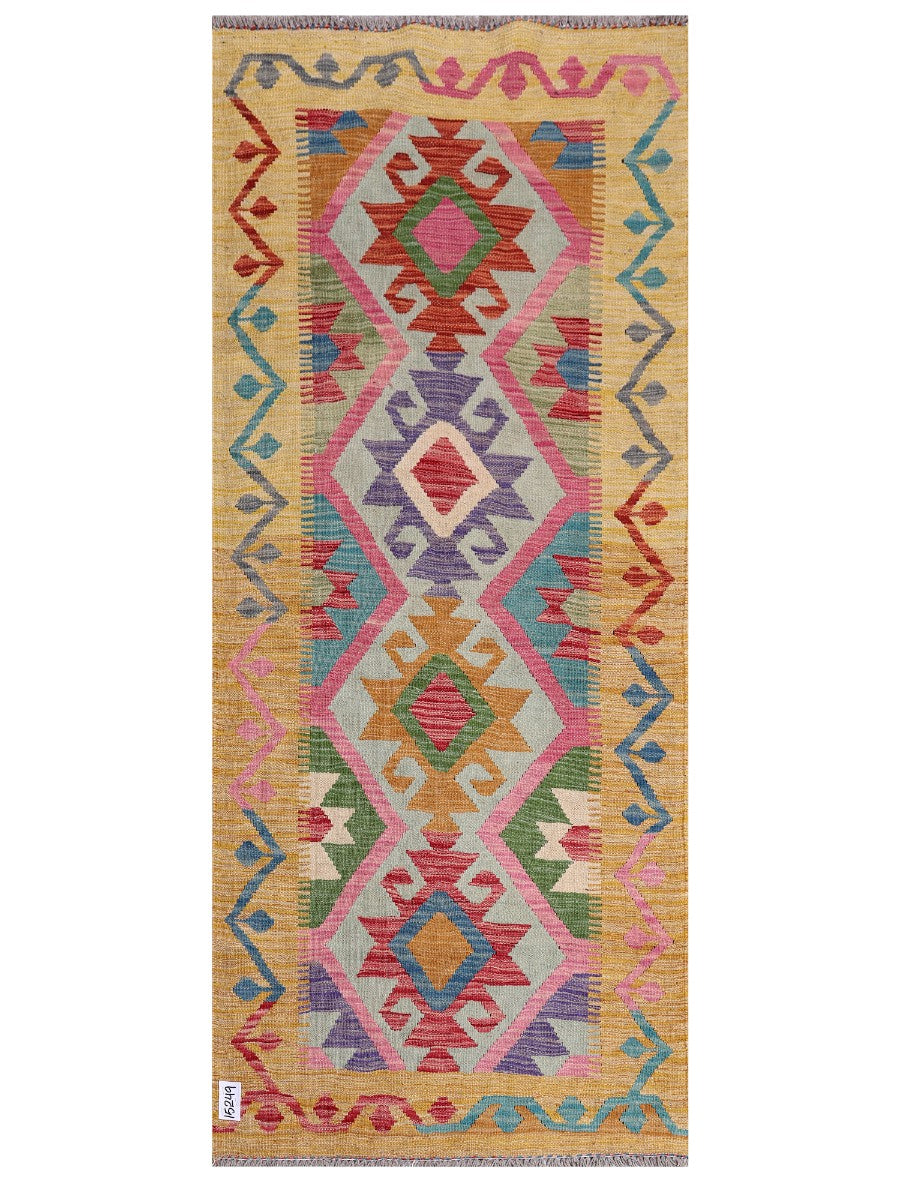 Maimana Afghanistan Kilim Rug - 197 x84 cm - Handmade