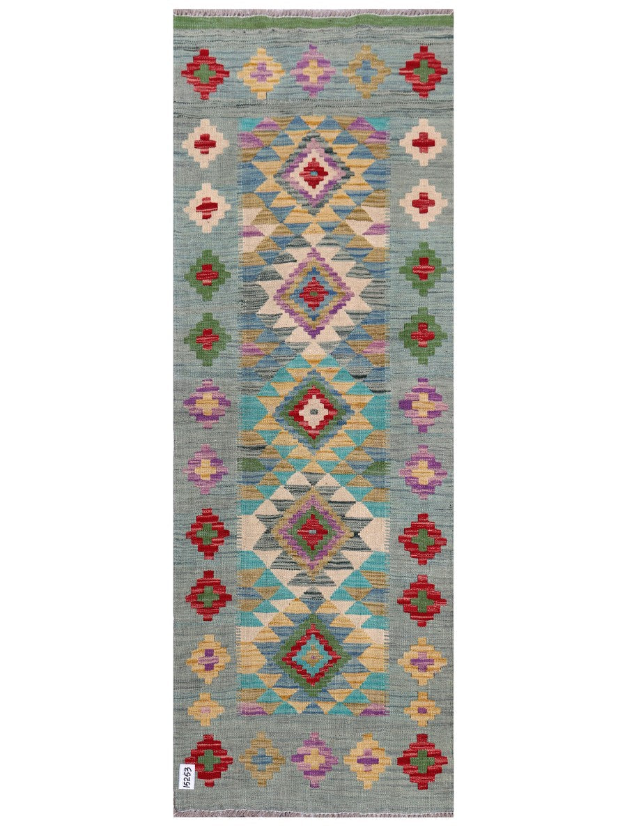 Maimana Afghanistan Kilim Rug - 202 x72 cm - Handmade