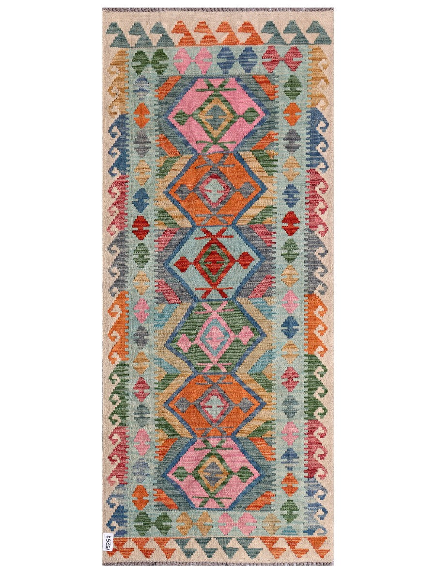 Maimana Afghanistan Kilim Rug - 197 x84 cm - Handmade