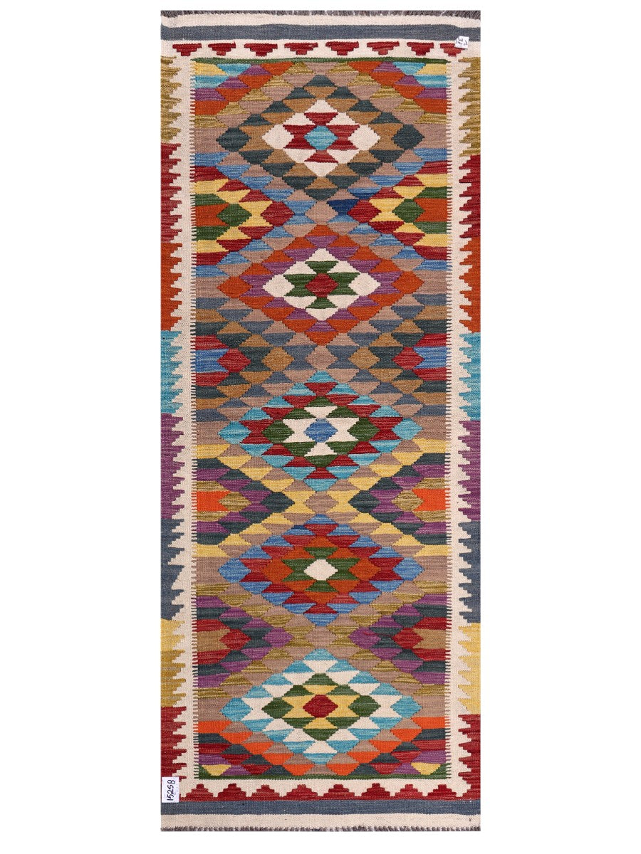Maimana Afghanistan Kilim Rug - 203 x81 cm - Handmade