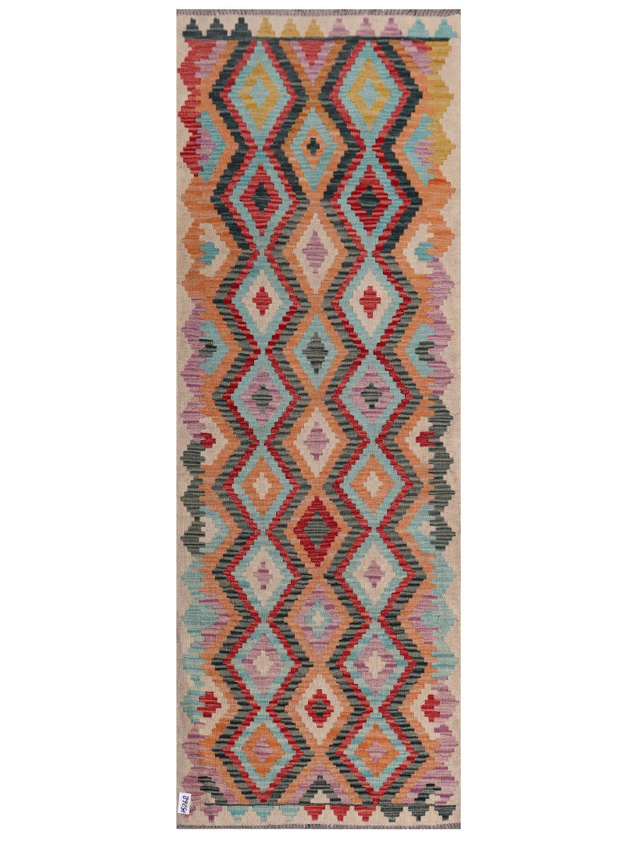 Maimana Afghanistan Kilim Runner - 243 x 86 cm - Handmade