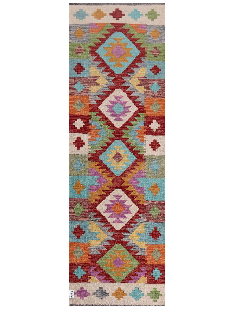 Maimana Afghanistan Kilim Runner - 248 x 79 cm - Handmade