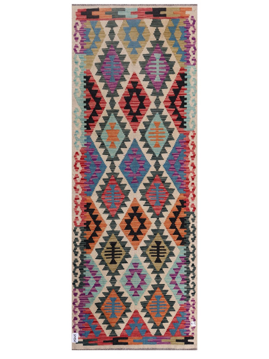 Maimana Afghanistan Kilim Rug - 245 x 91 cm - Handmade