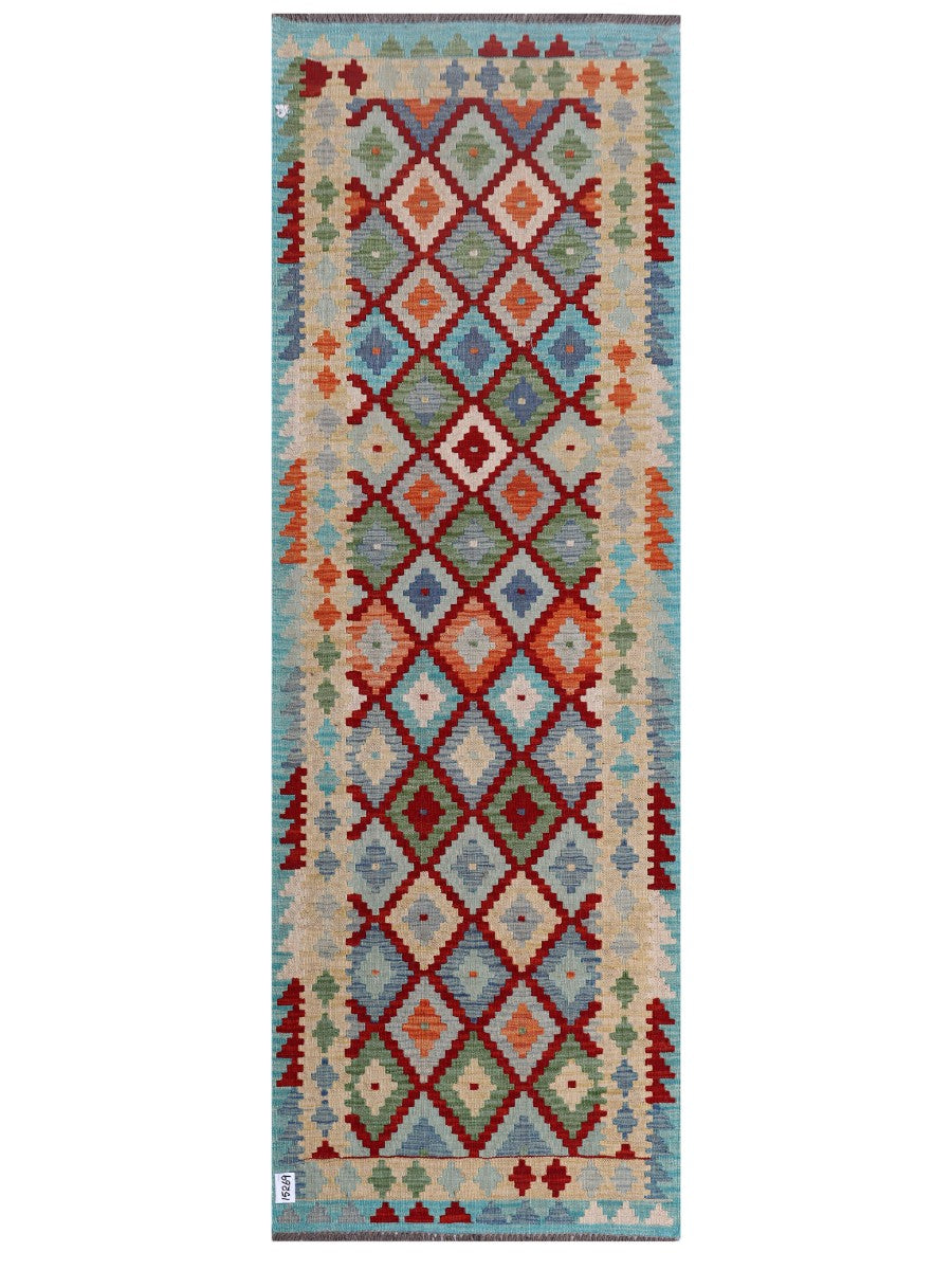 Maimana Afghanistan Kilim Runner - 247 x 84 cm - Handmade