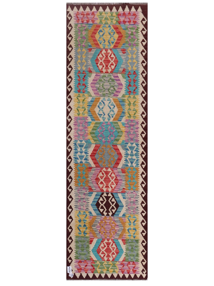 Maimana Afghanistan Kilim Runner - 247 x 74 cm - Handmade