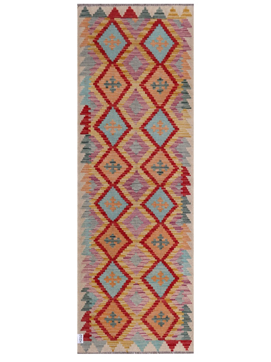 Maimana Afghanistan Kilim Runner - 241 x 82 cm - Handmade