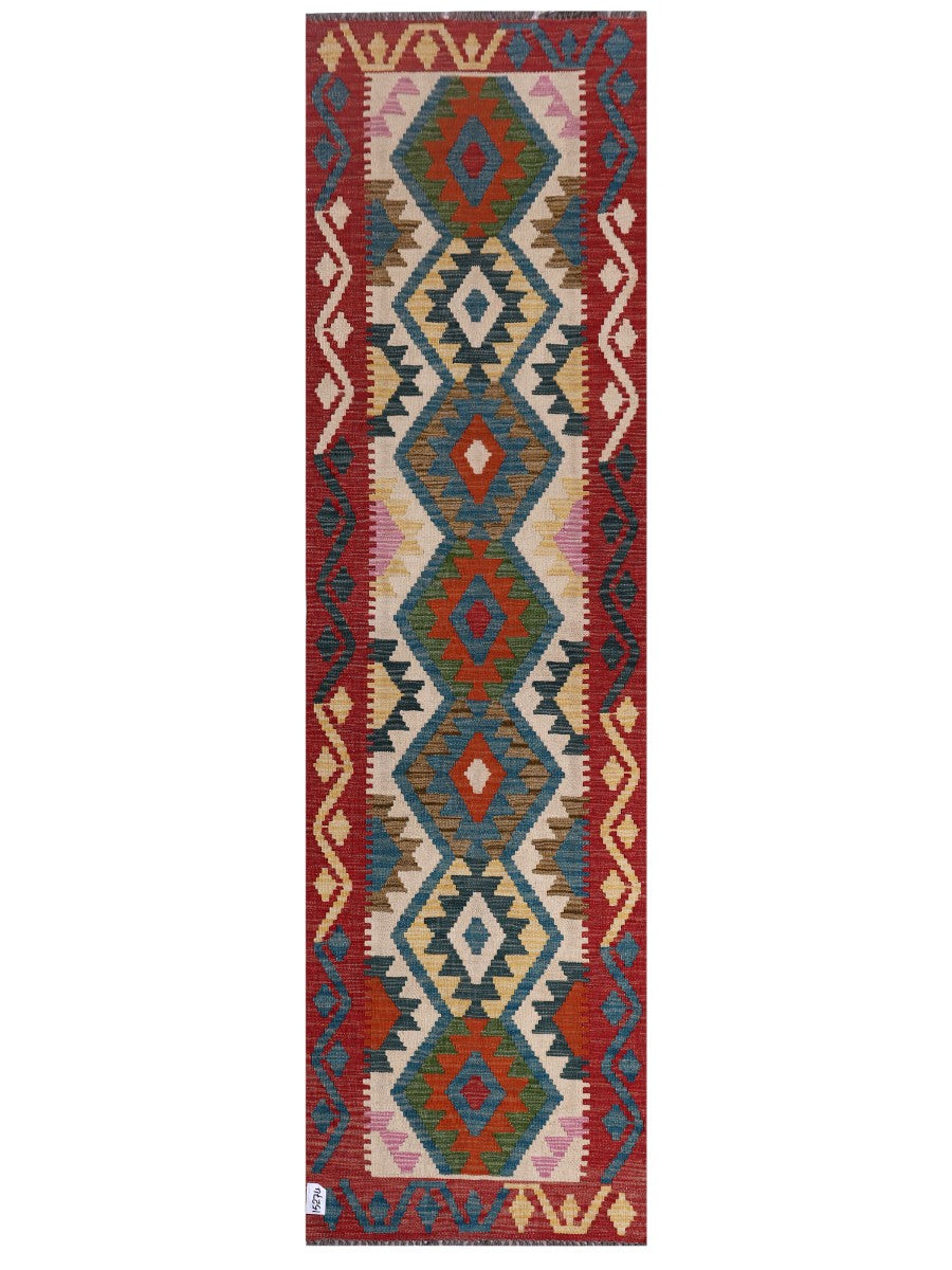 Maimana Afghanistan Kilim Runner - 247 x 70 cm - Handmade