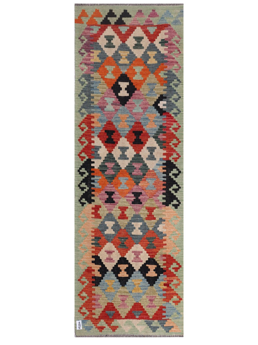 Maimana Afghanistan Kilim Runner - 242 x 81 cm - Handmade