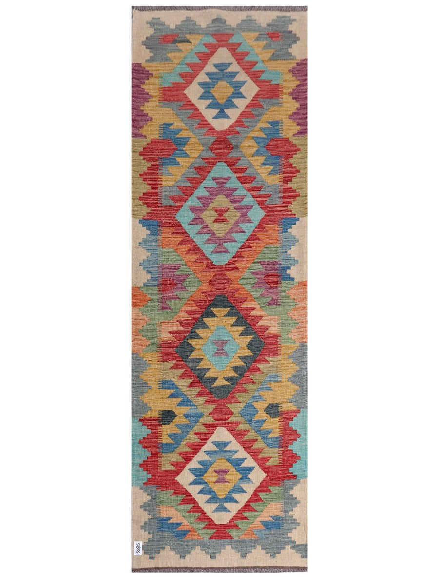 Maimana Afghanistan Kilim Runner - 246 x 78 cm - Handmade