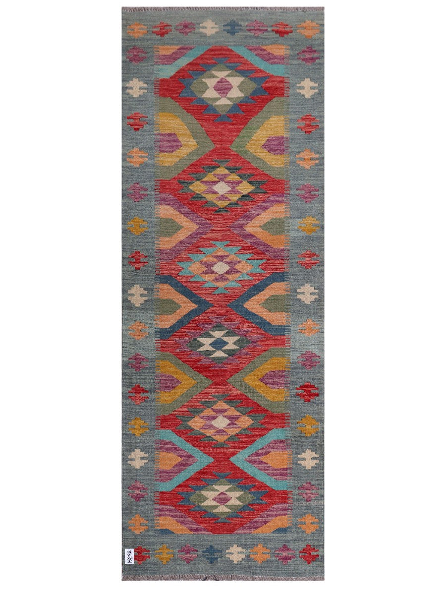 Maimana Afghanistan Kilim Rug - 241 x 87 cm - Handmade