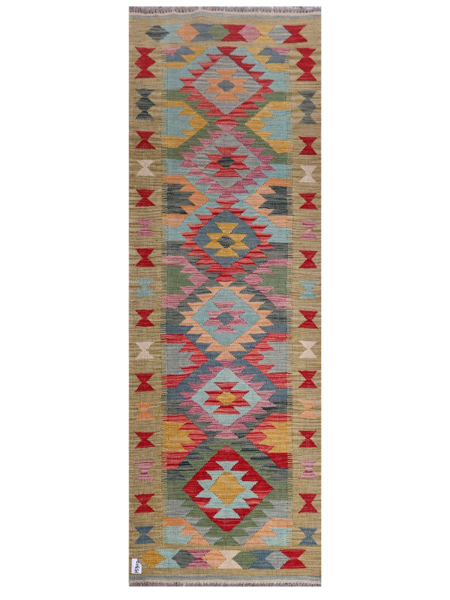 Maimana Afghanistan Kilim Rug - 242 x 82 cm - Handmade