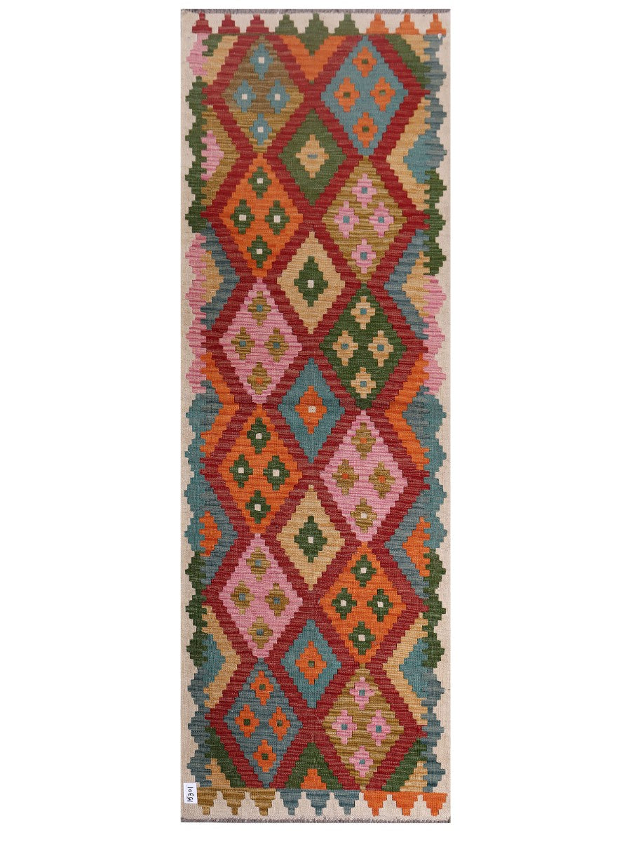 Maimana Afghanistan Kilim Rug - 251 x 85 cm - Handmade