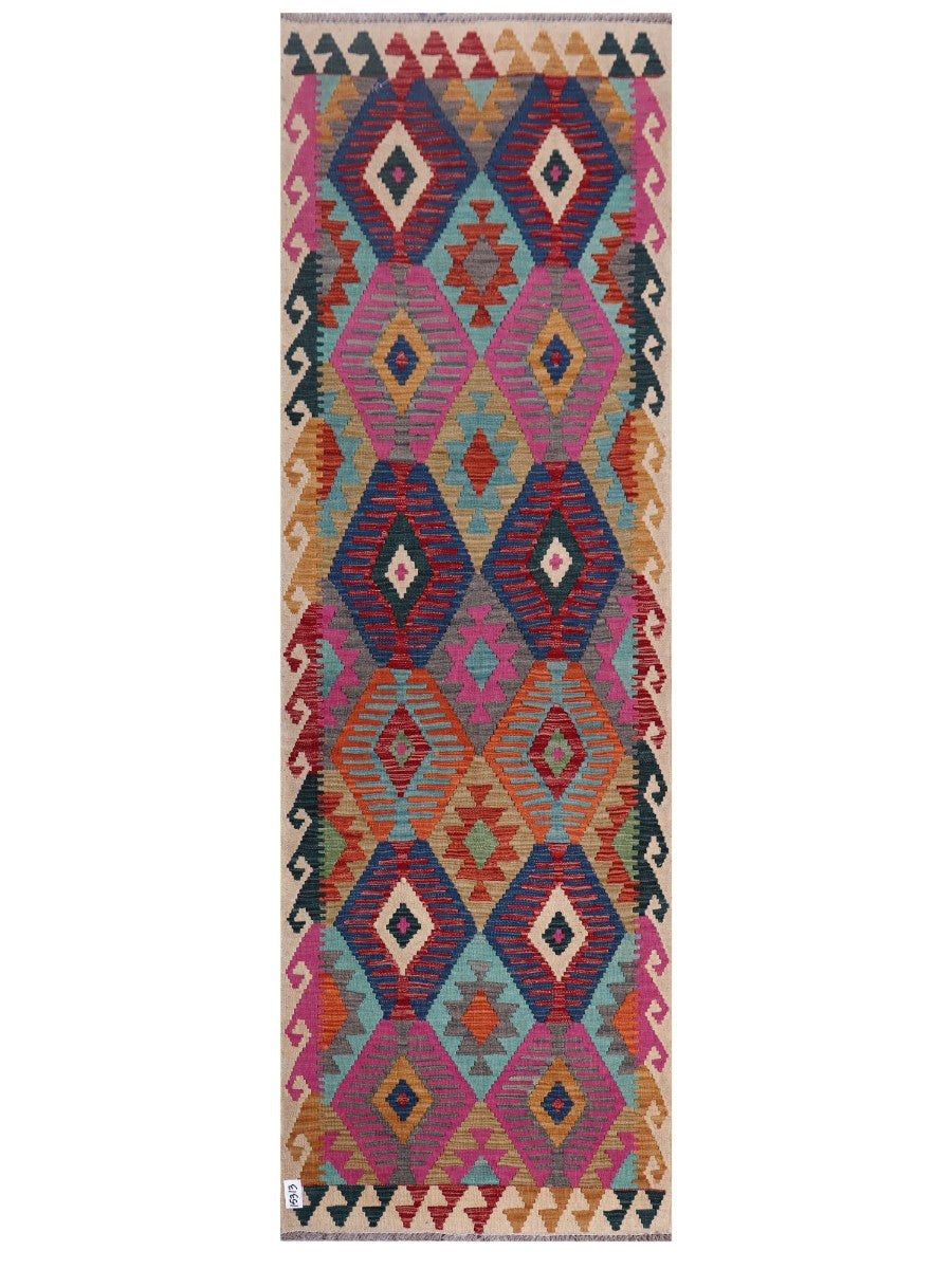 Maimana Afghanistan Kilim Rug - 262 x 85 cm - Handmade