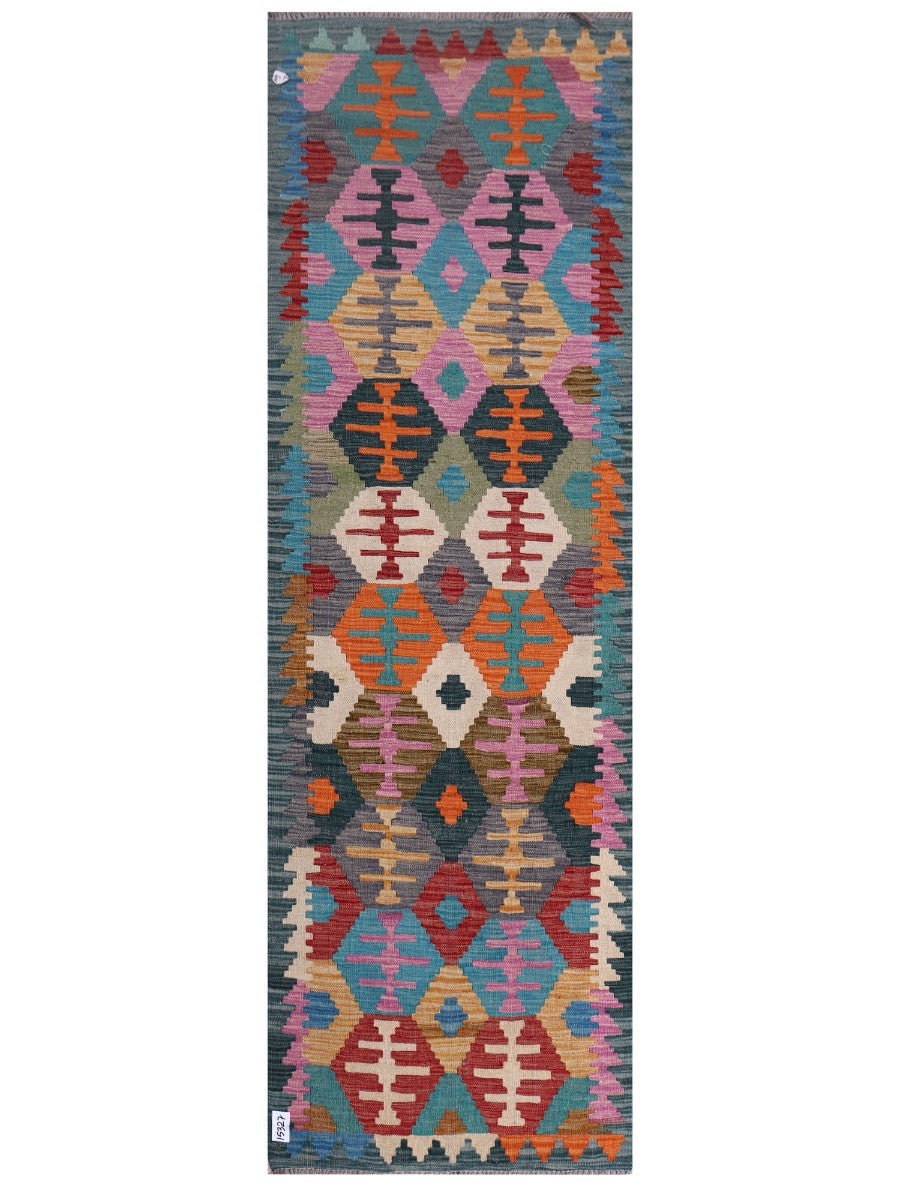 Maimana Afghanistan Kilim Rug - 246 x79 cm - Handmade