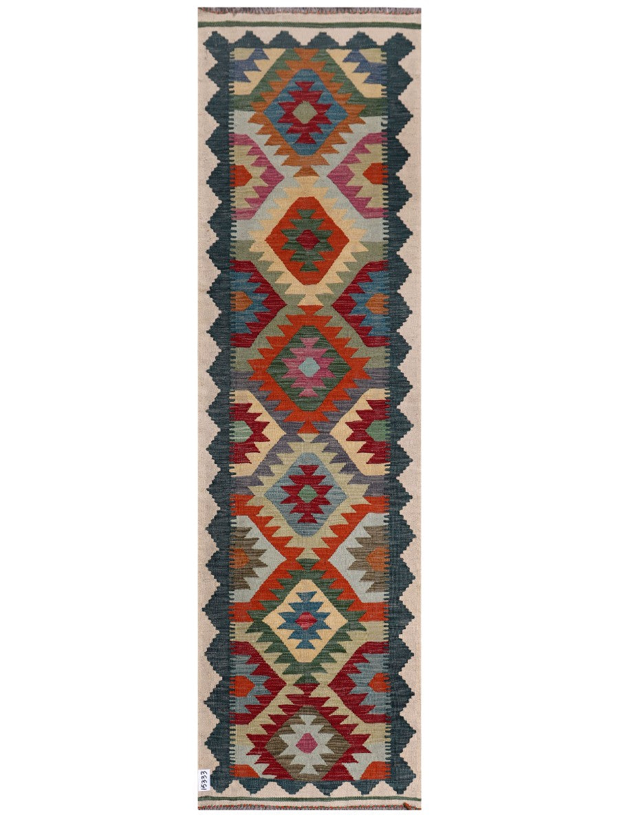 Maimana Afghanistan Kilim Runner - 253 x 72 cm - Handmade