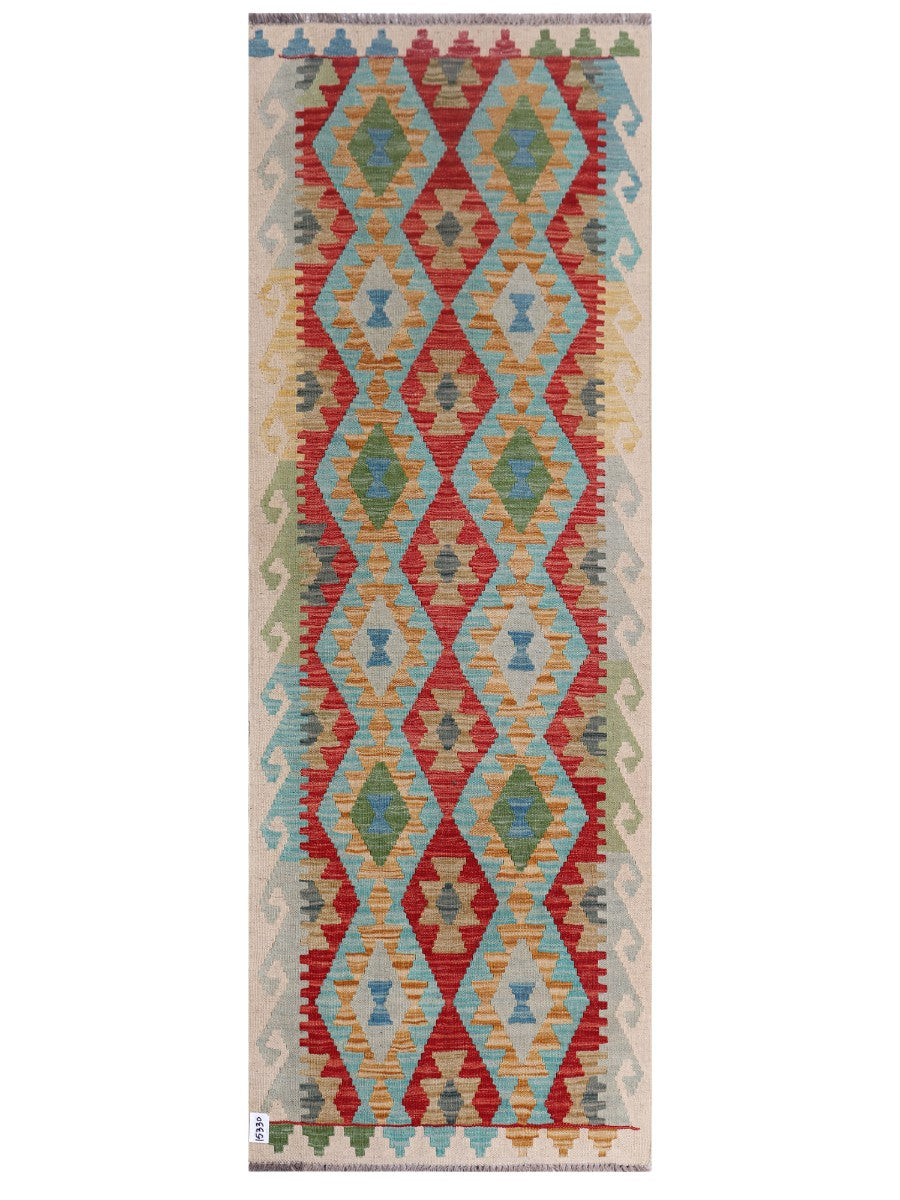 Maimana Afghanistan Kilim Rug - 242 x86 cm - Handmade