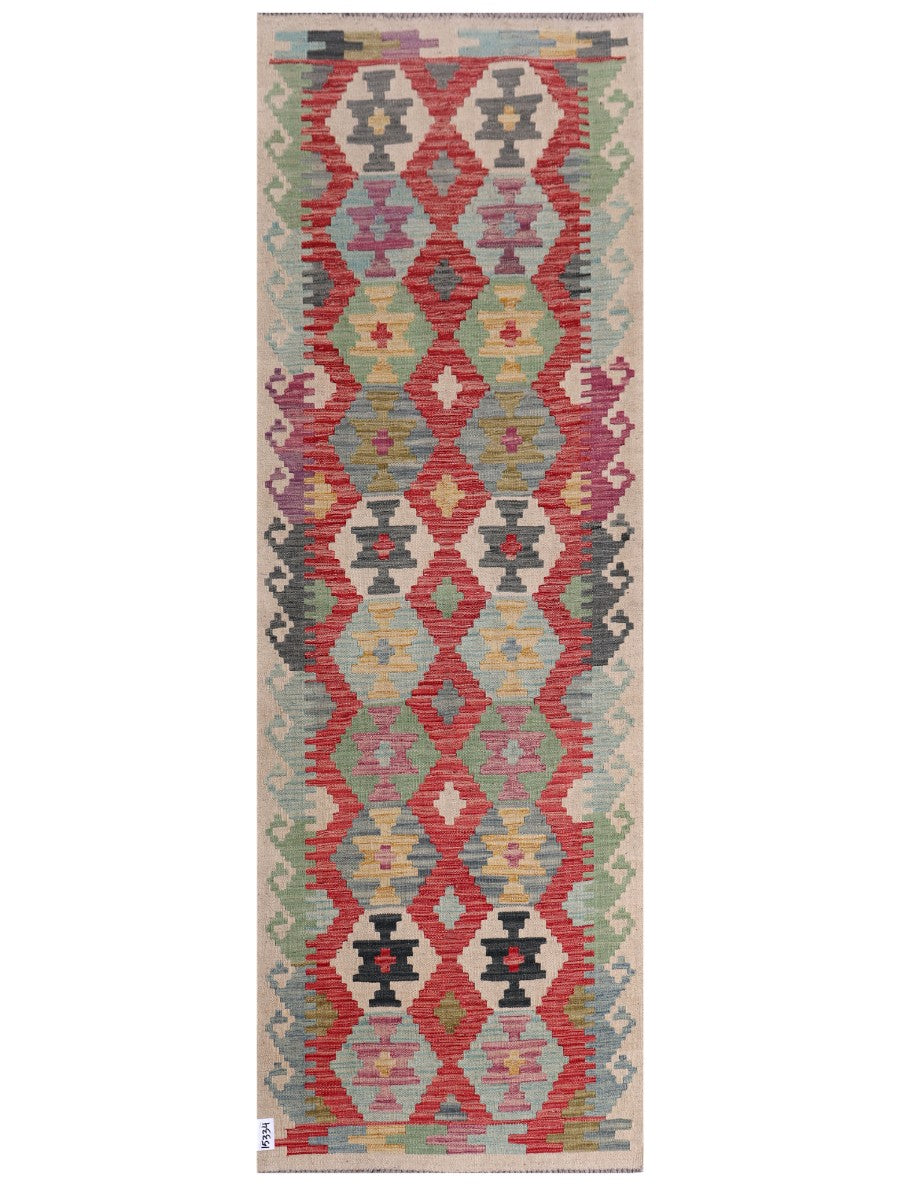 Maimana Afghanistan Kilim Rug - 244 x83 cm - Handmade