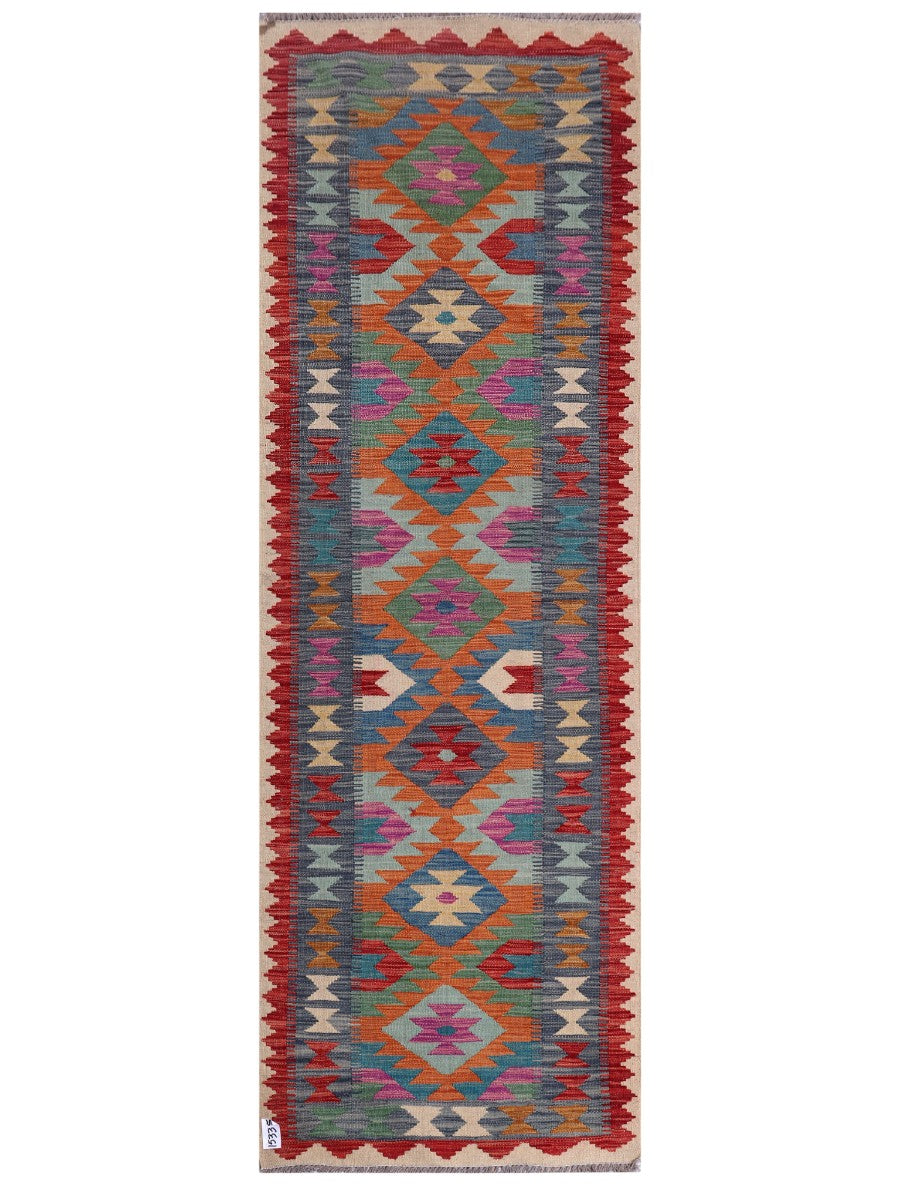 Maimana Afghanistan Kilim Rug - 244 x82 cm - Handmade