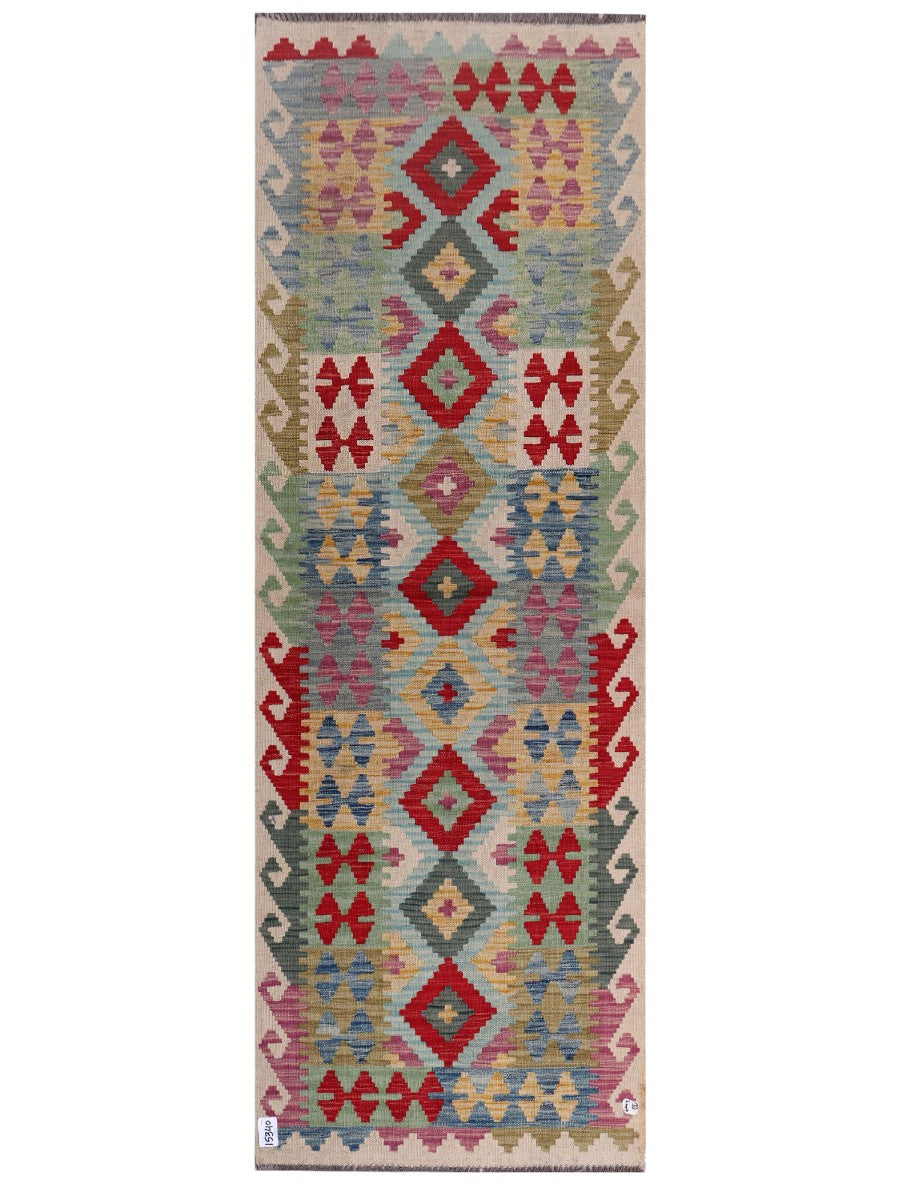 Maimana Afghanistan Kilim Rug - 241 x83 cm - Handmade