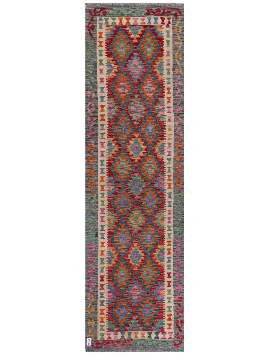 Maimana Afghanistan Kilim Runner - 295 x 85 cm - Handmade