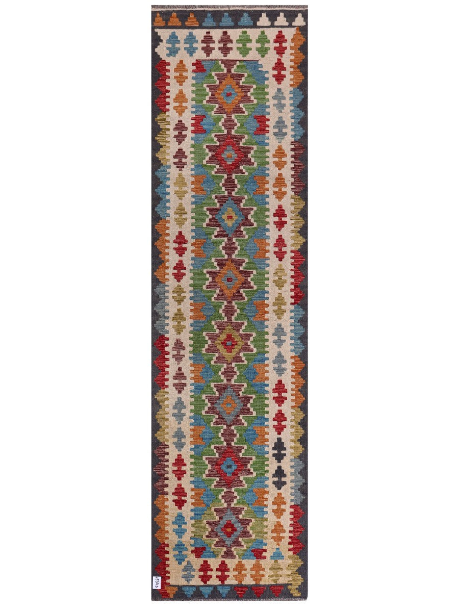 Maimana Afghanistan Kilim Runner - 299 x 80 cm - Handmade