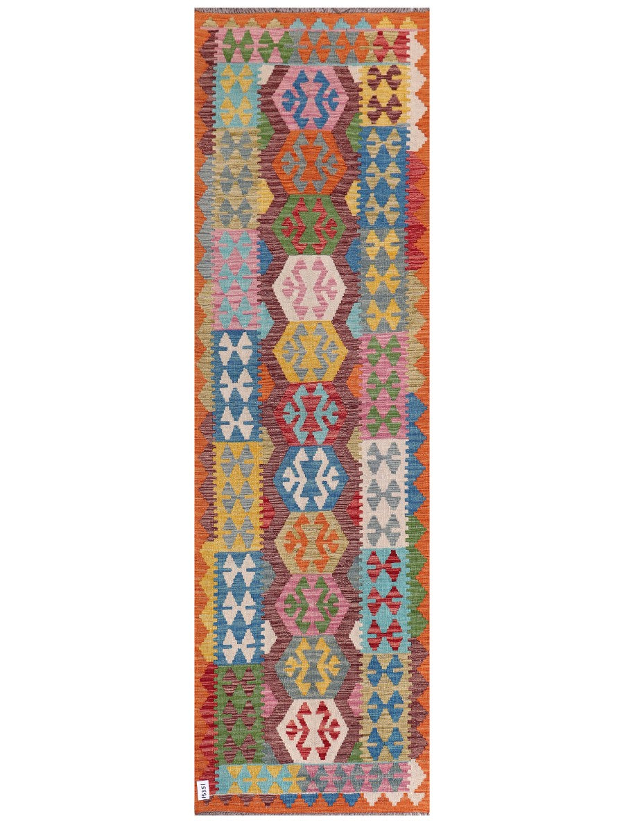 Maimana Afghanistan Kilim Runner - 290 x 86 cm - Handmade