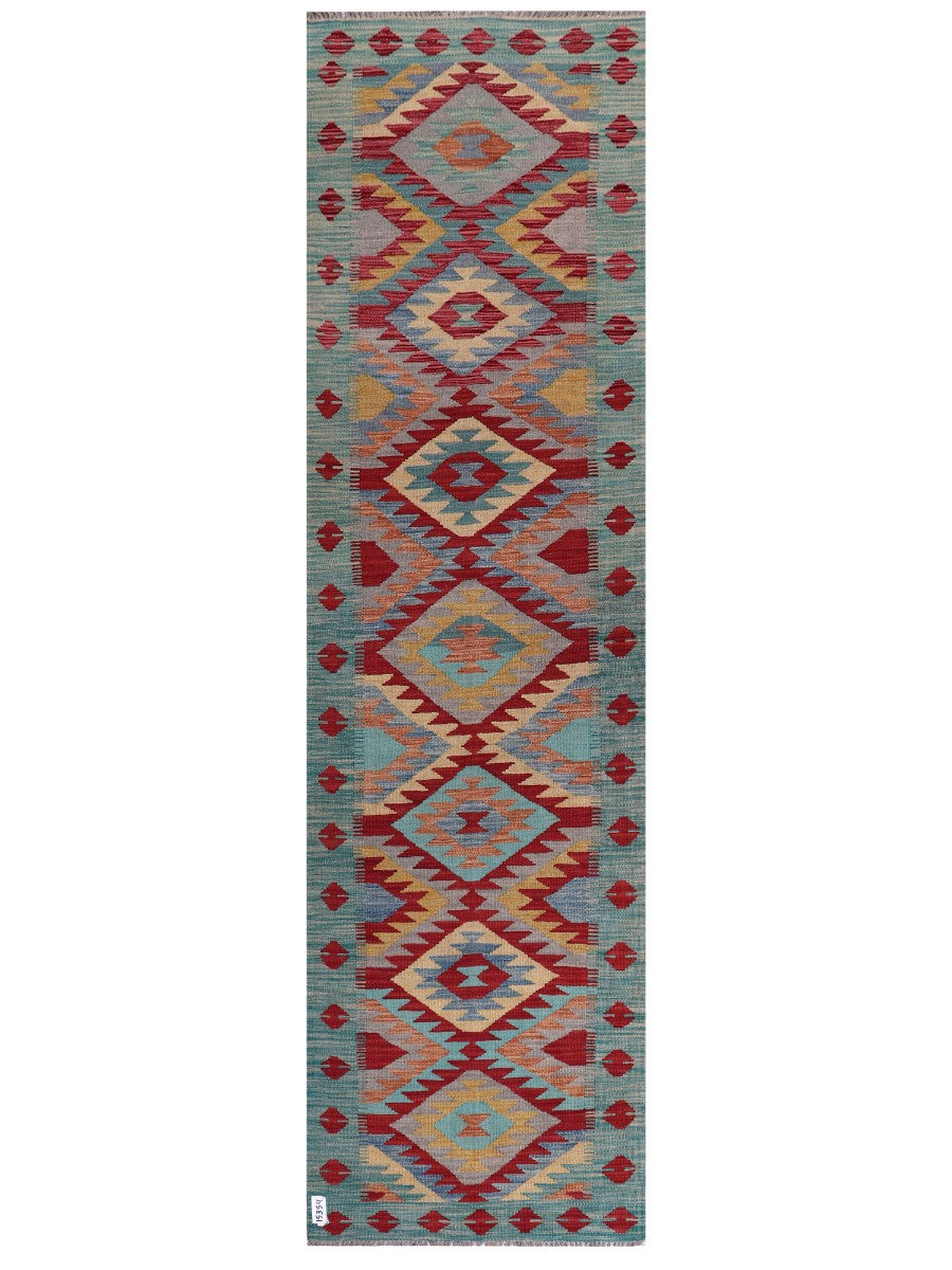 Maimana Afghanistan Kilim Runner - 293 x 82 cm - Handmade