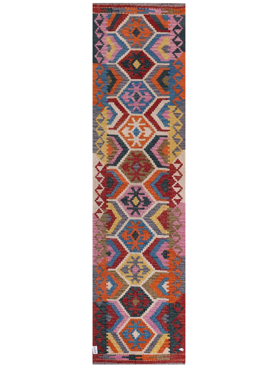 Maimana Afghanistan Kilim Runner - 301 x 79 cm - Handmade