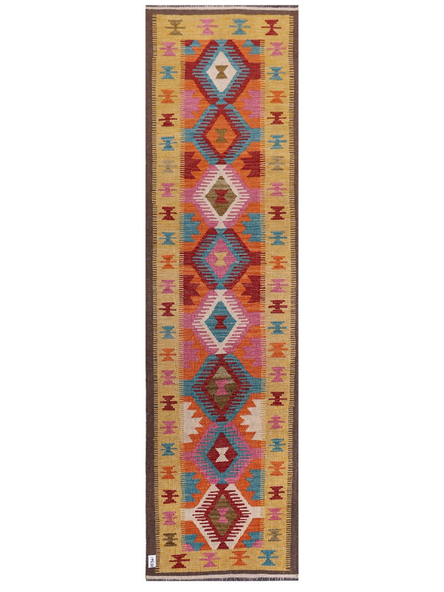 Maimana Afghanistan Kilim Runner - 303 x 82 cm - Handmade