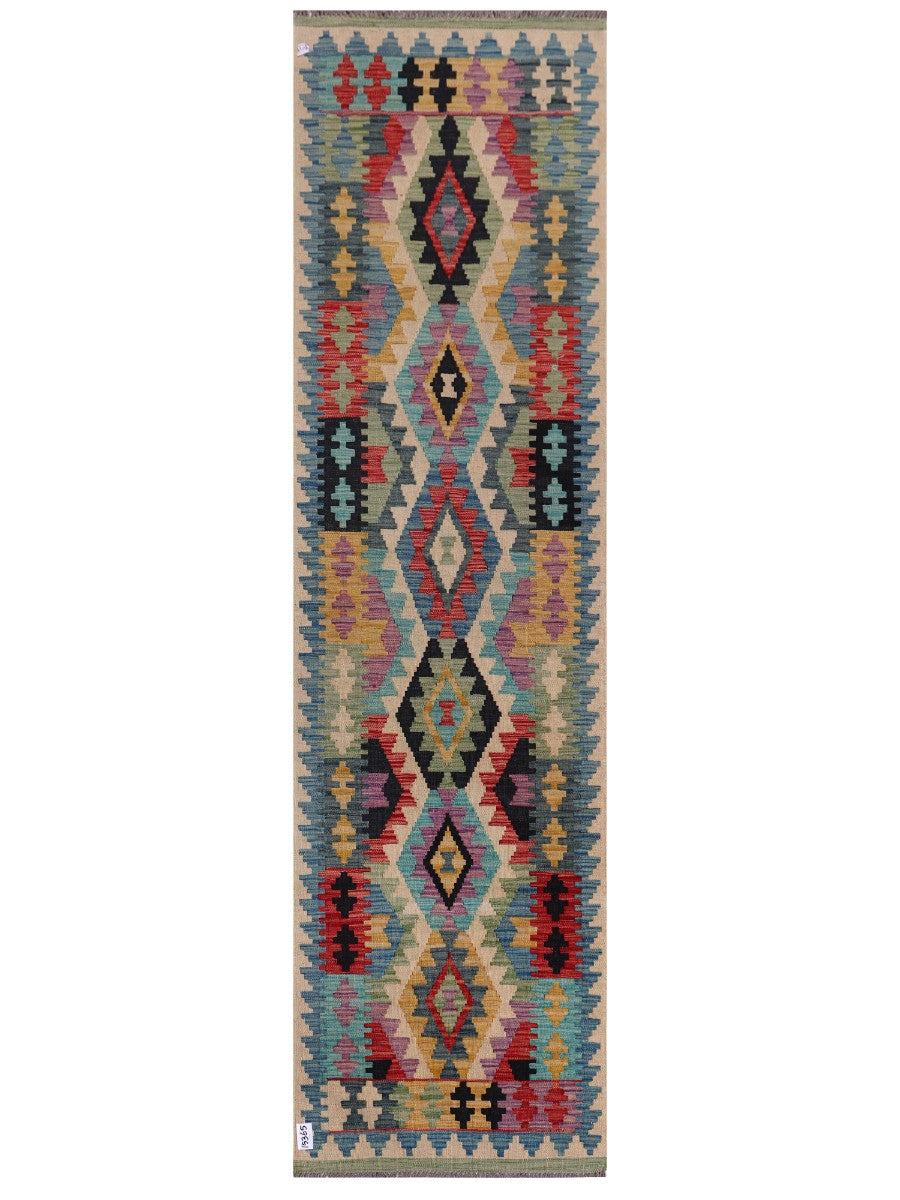 Maimana Afghanistan Kilim Runner - 285 x 78 cm - Handmade