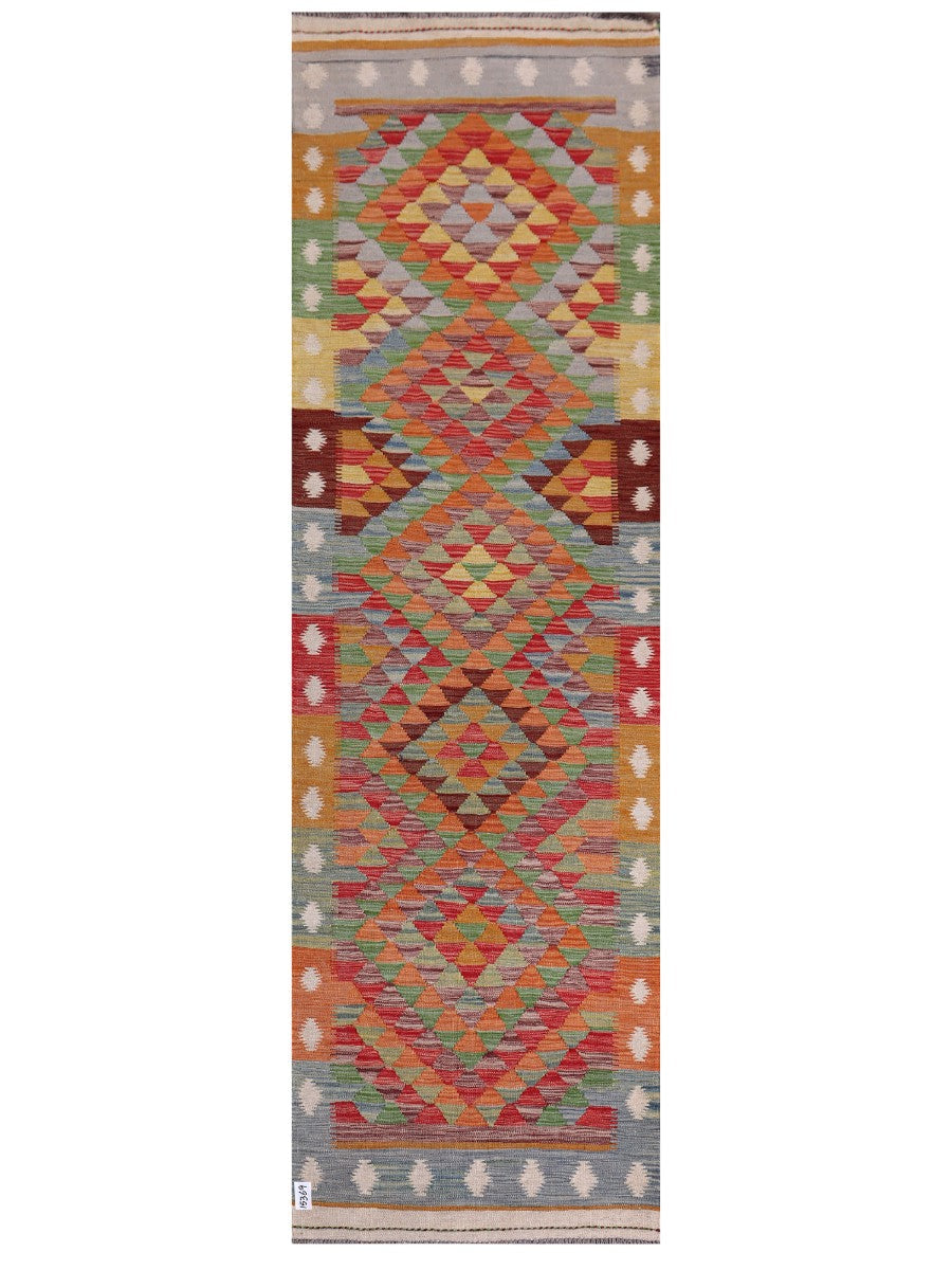 Maimana Afghanistan Kilim Runner - 292 x 89 cm - Handmade