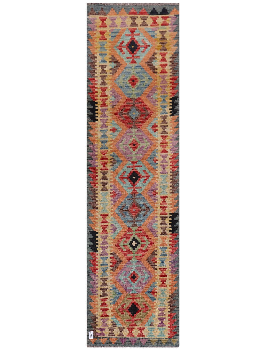 Maimana Afghanistan Kilim Runner - 296 x 81 cm - Handmade