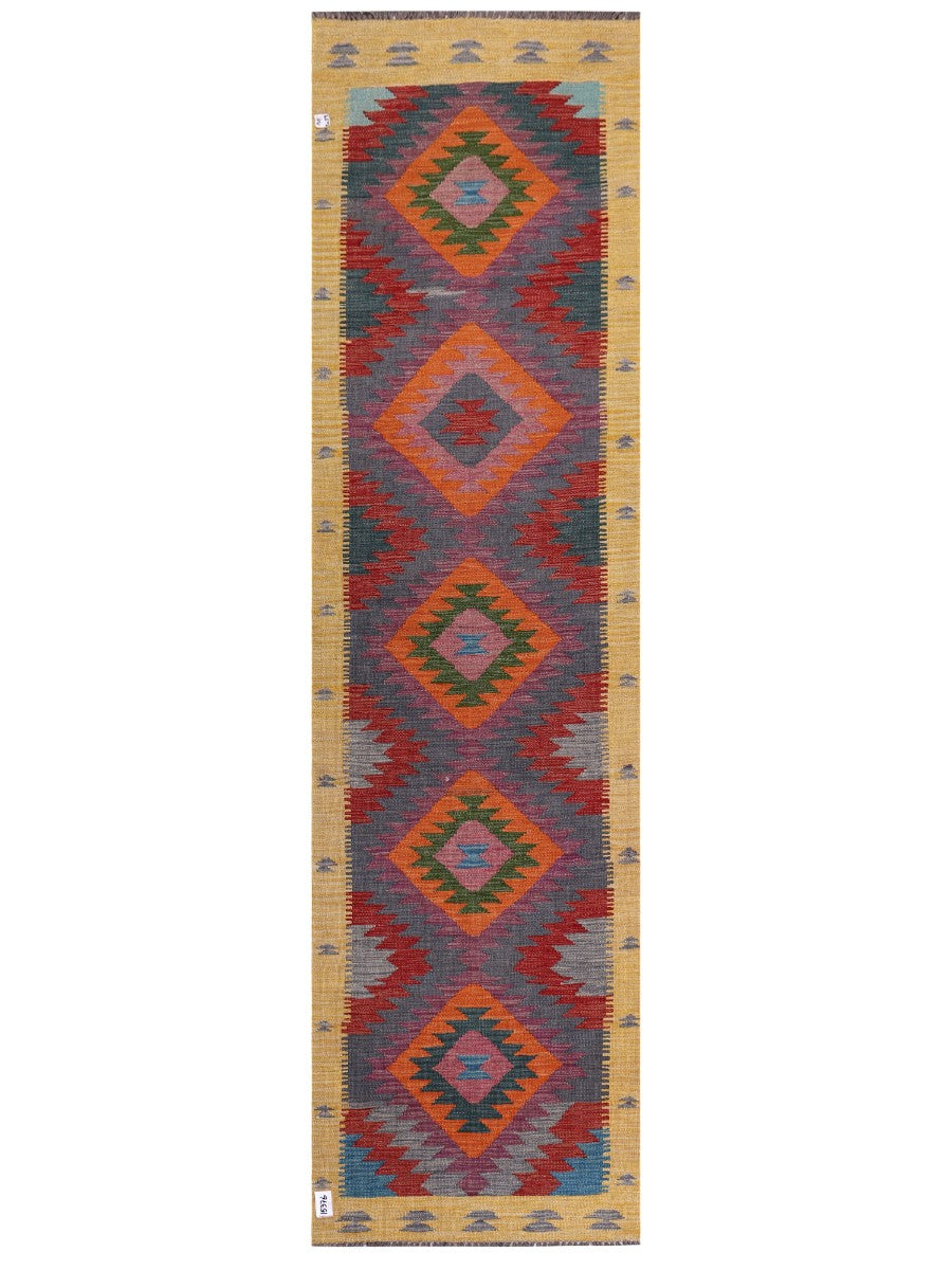 Maimana Afghanistan Kilim Runner - 295 x 80 cm - Handmade