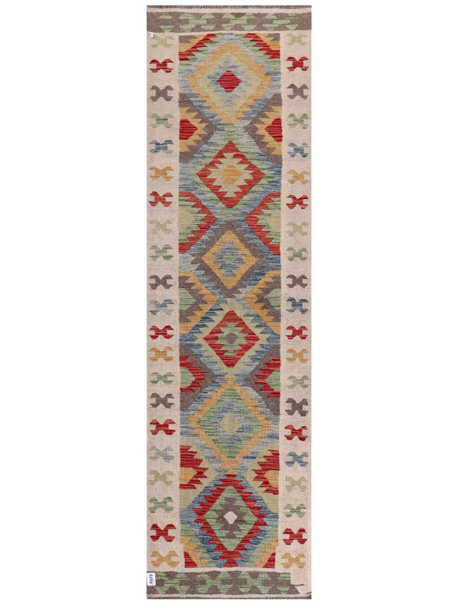 Maimana Afghanistan Kilim Runner - 279 x 79 cm - Handmade