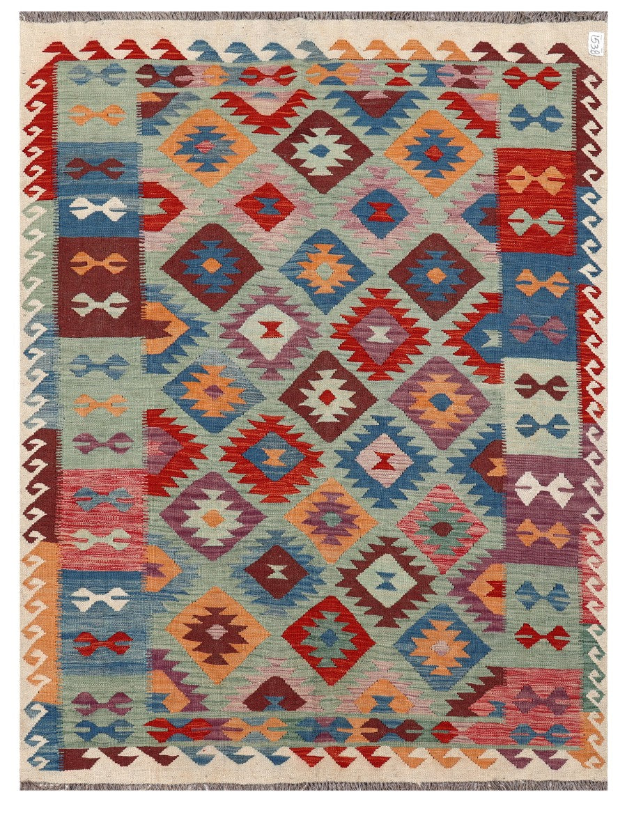 Maimana Afghanistan Kilim Rug - 196 x148 cm - Handmade