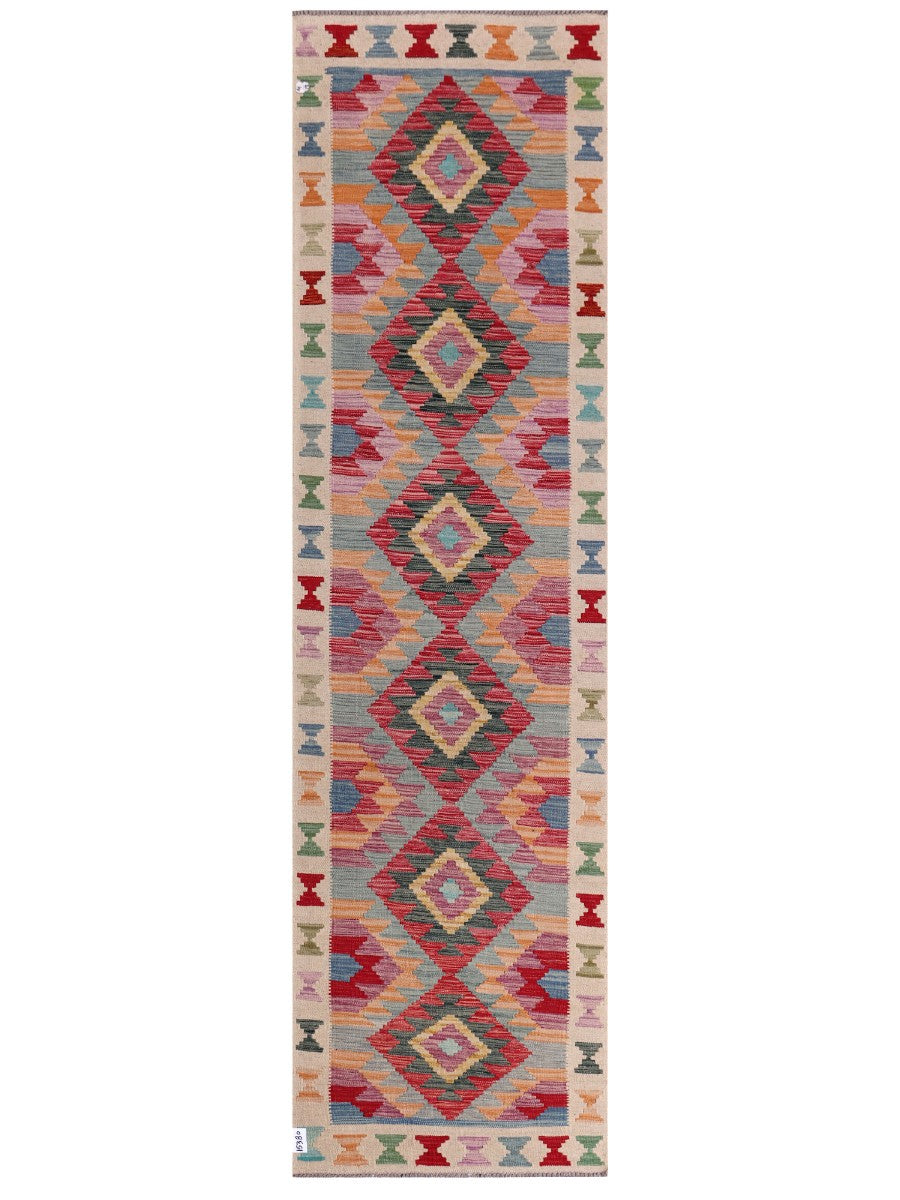 Maimana Afghanistan Kilim Runner - 298 x 82 cm - Handmade